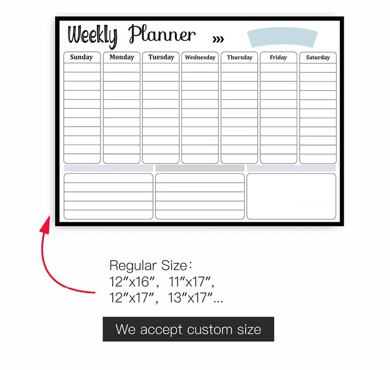 

Magnetic Soft Whiteboard, Magnetic Calendar, Refrigerator Sticker, Weekly Plan, Monthly Calendar, Rewritable Family MessageBoard