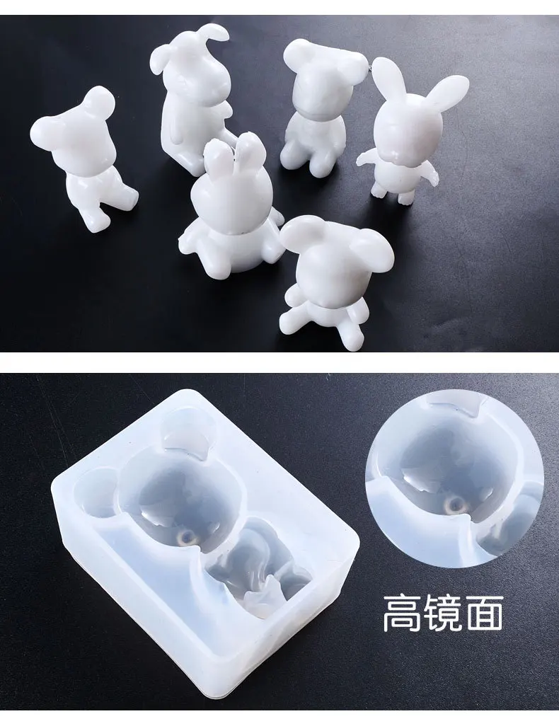 Форма для торта с милыми животными собака мишка силиконовая форма в виде кролика