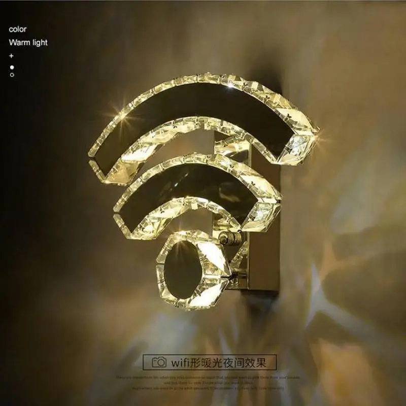 12 Вт Современные хрустальные Настенный Светильник Chrome зеркального блеска