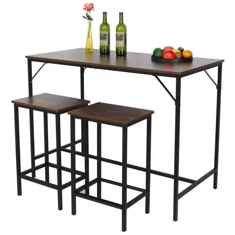 

New Simple Bar Table Stool Set Home Bar Dining Room Breakfast Table Chair 1 Table and 2 Chairs Kitchen Furniture Domestic