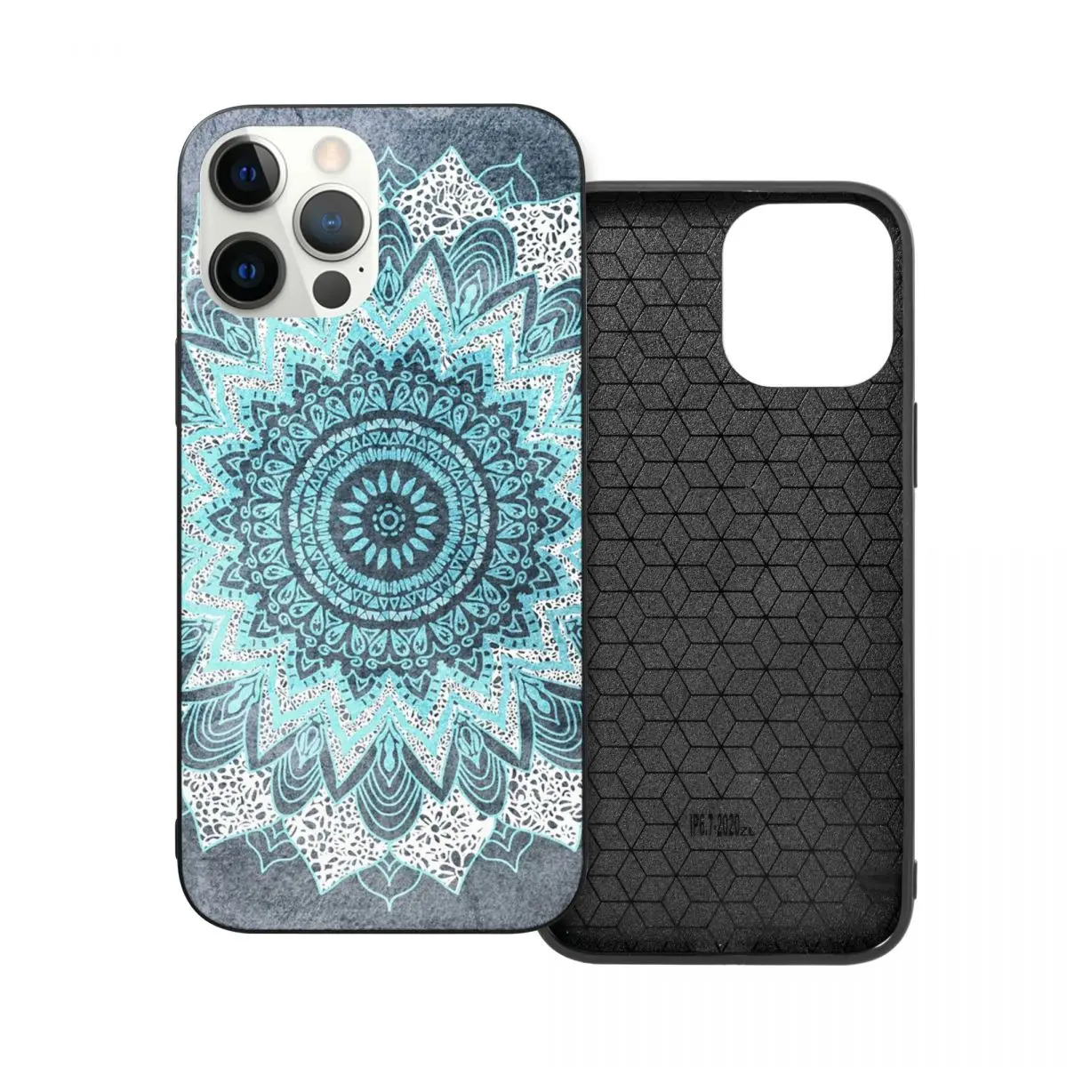 

BOHOCHIC MANDALA IN BLUE PC Glass TPU Phone Case for iPhone 12 11 Xs Xr X Pro Max Mini 7 8 Se2 Plus 6 6S