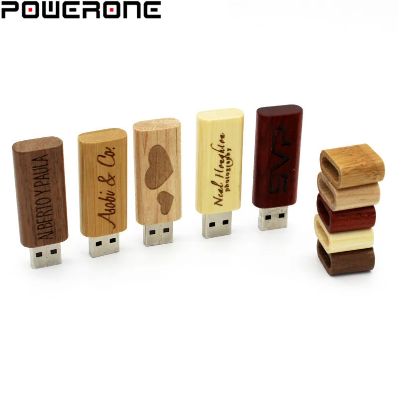 Usb флеш-накопитель POWERONE деревянный бамбуковый с логотипом 64 ГБ 32 16 8 4 Гб usb 2 0 |