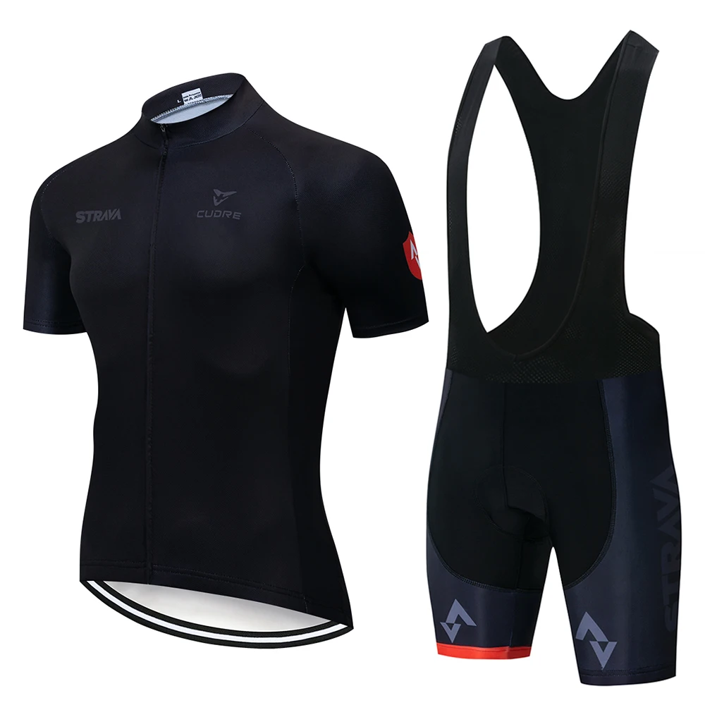 

2019 Verano Strava Nueva Camiseta black Conjunto De Manga Corta Maillot Ropa Ciclismo Uniformes Bicicleta De Secado