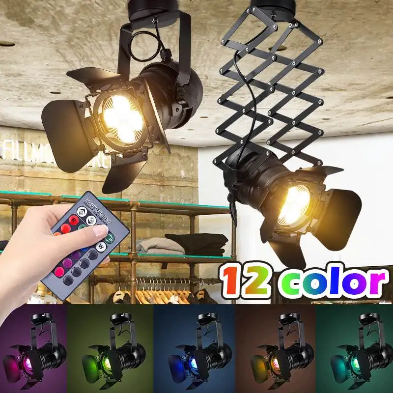 

LED Ceiling Light Retro Track Light E27 Bulb Indoor Lamp Coffee Shop Clothing Store Bar Art Exhibition Studio Industrial Style
