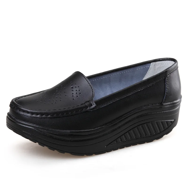

2021 women's spring and autumn large size new breathable sports shoes thick bottom wedge heel muffin women's shoes 34-41
