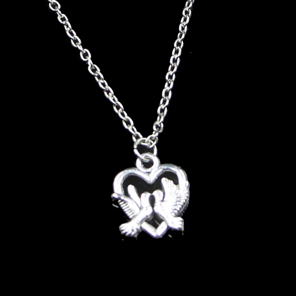 Мода 18*15 мм в виде сердца для влюбленных кулон голубя звено цепи ожерелье женщин