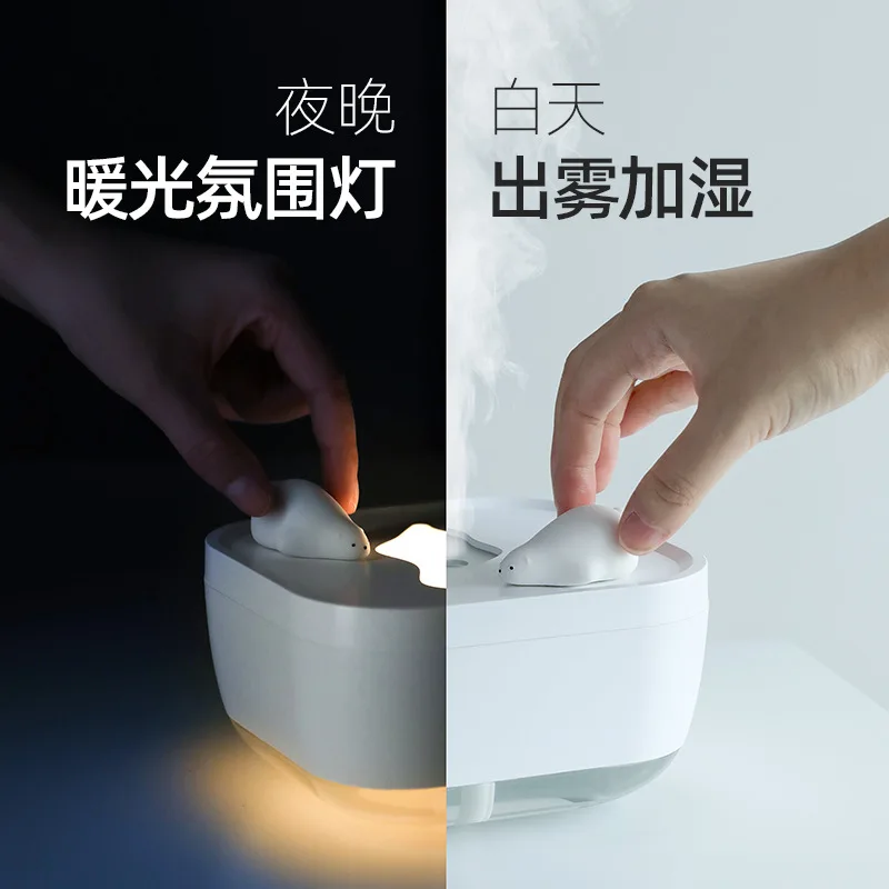 

Polar species polar bear humidifier home mini desktop car moisturizing winter gift spray night light bedside lamp one