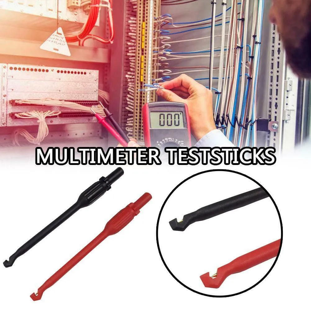 

2PCS 4mm Automotive Multimeter Test Lead Kit 10A Current Power Probe Wire Piercing Clip Tool Insulation Piercing Clip Test Probe