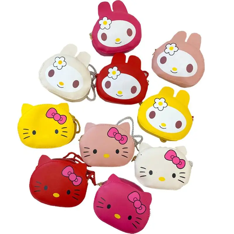 

6Inch Hello KT Kawaii My Melody Cartoon Cute One Shoulder Messenger Trend Portable Childrens Fashion Chest BagBestGiftforFriends