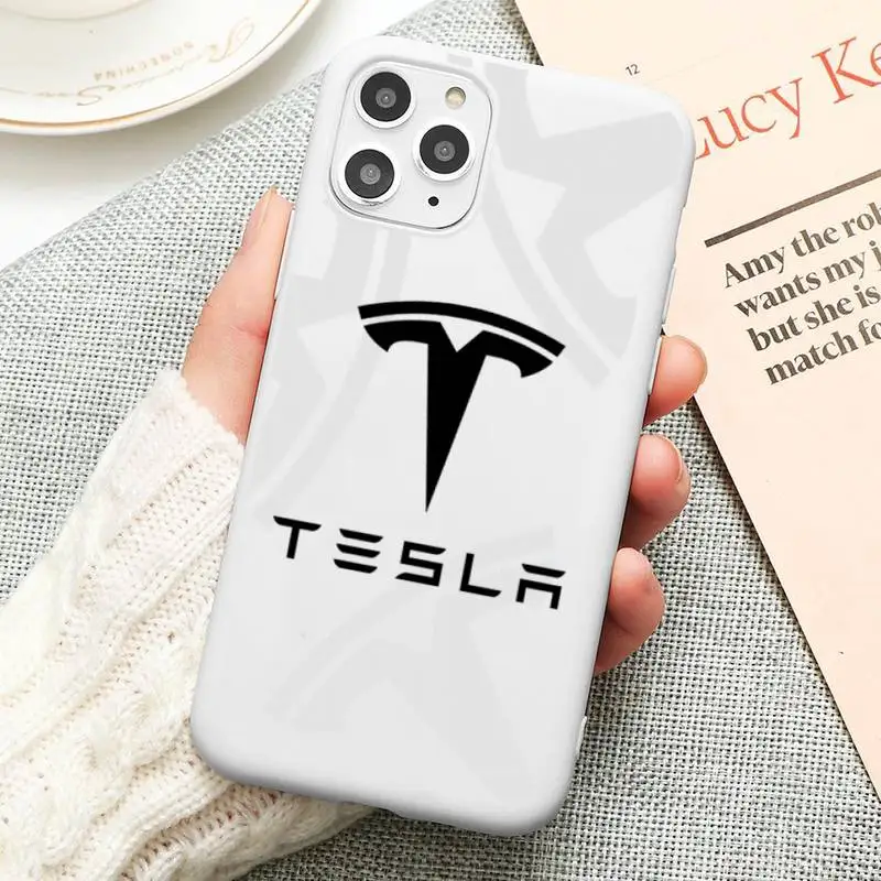 Роскошный автомобильный брендовый чехол Tesla для iphone 12 11 Pro Max Mini XS 8 7 6 6S Plus X SE 2020 XR