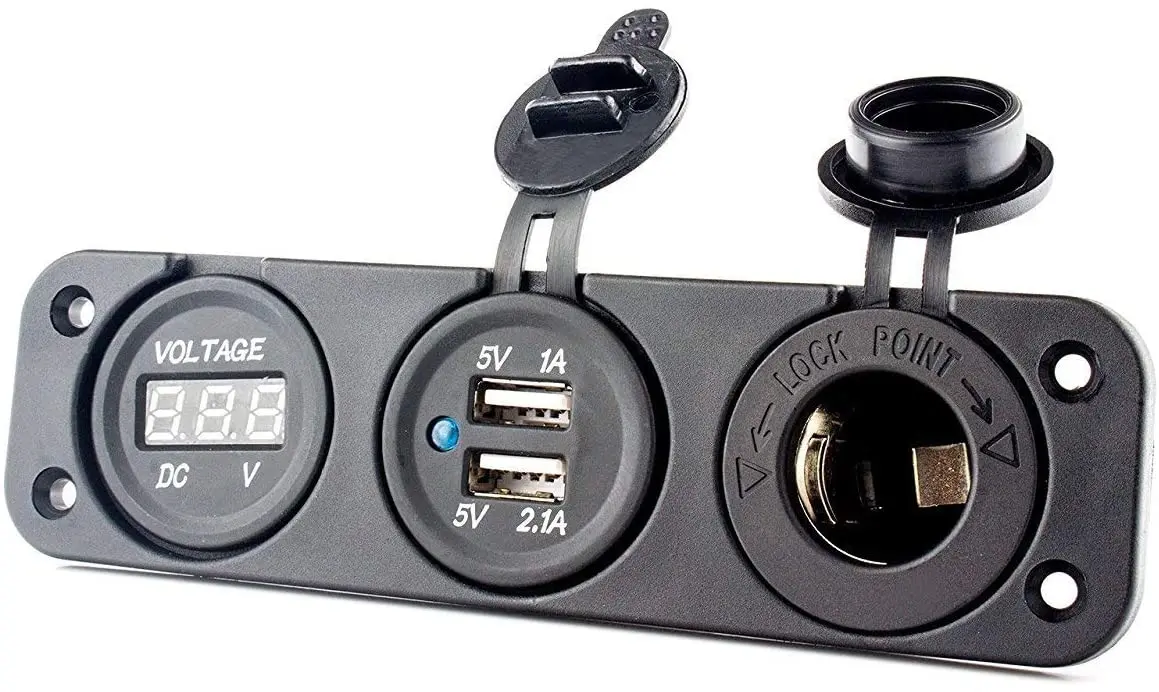 

Универсальный прикуриватель с двумя USB-портами, 12 В, 3 в 1