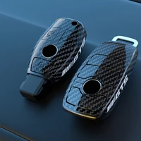 high end carbon fibre car key cover keychain case for mercedes benz cls cla gl r slk amg a b c s class remote holder accessories