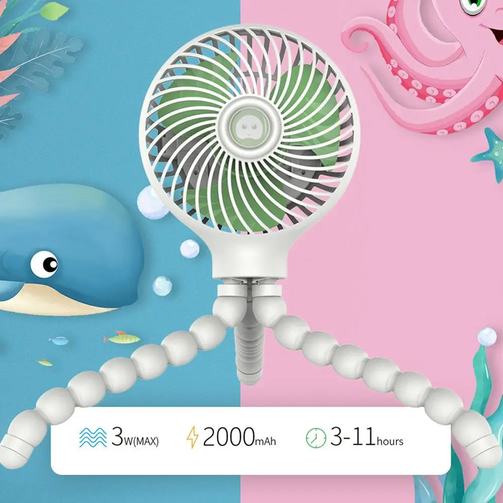 Мини портативный вентилятор гибкий металлический силиконовый складной USB