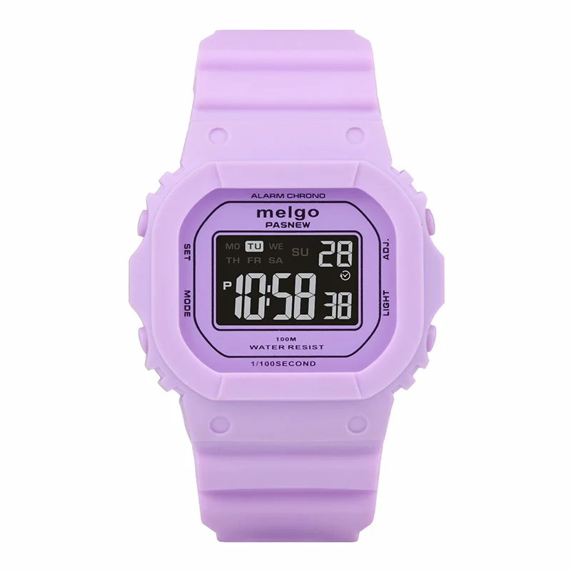 LED Alarm Student Digital Pink Watch Pedometer Young Girl Smart Watches Waterproof Square White School Led Wristwatch Women