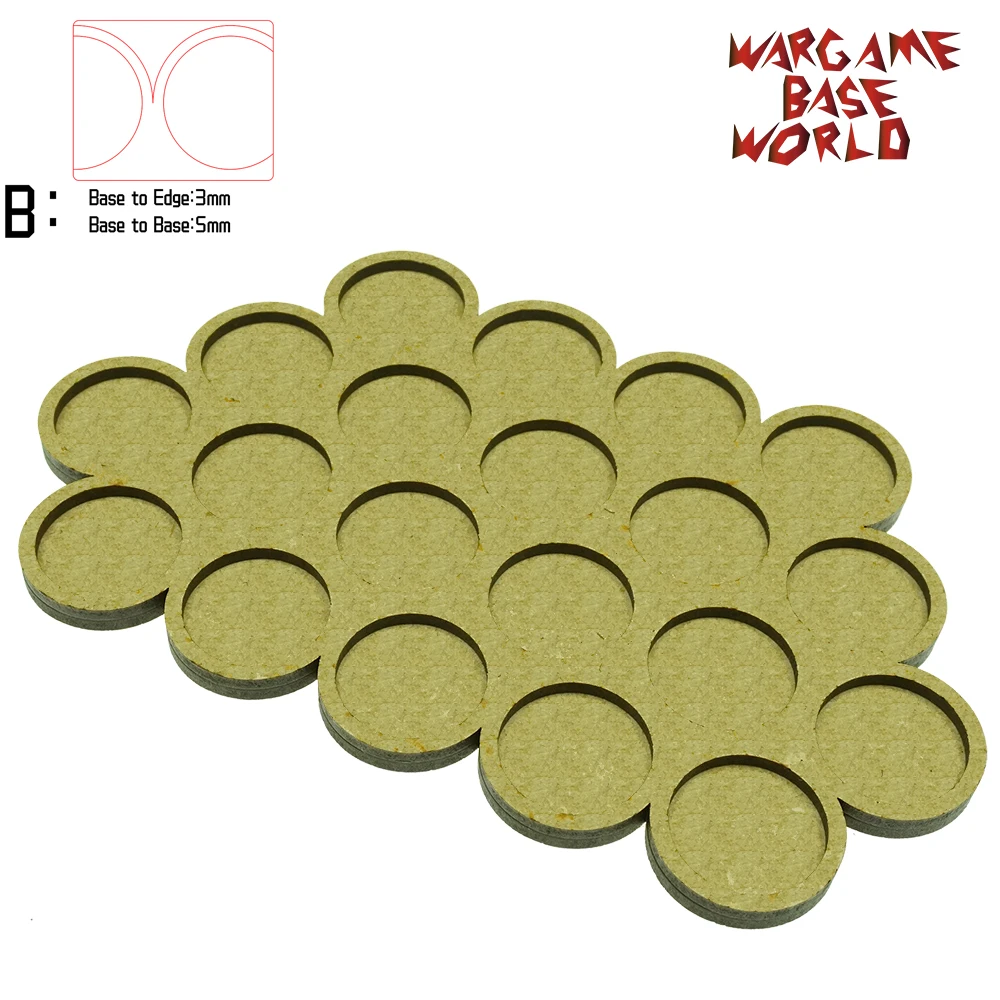 edge3basetobase3 Wargame Base World-Movement Tray-20 цоколей 25 мм круглая Тройная форма MDF - Цвет: edge3basetobase3