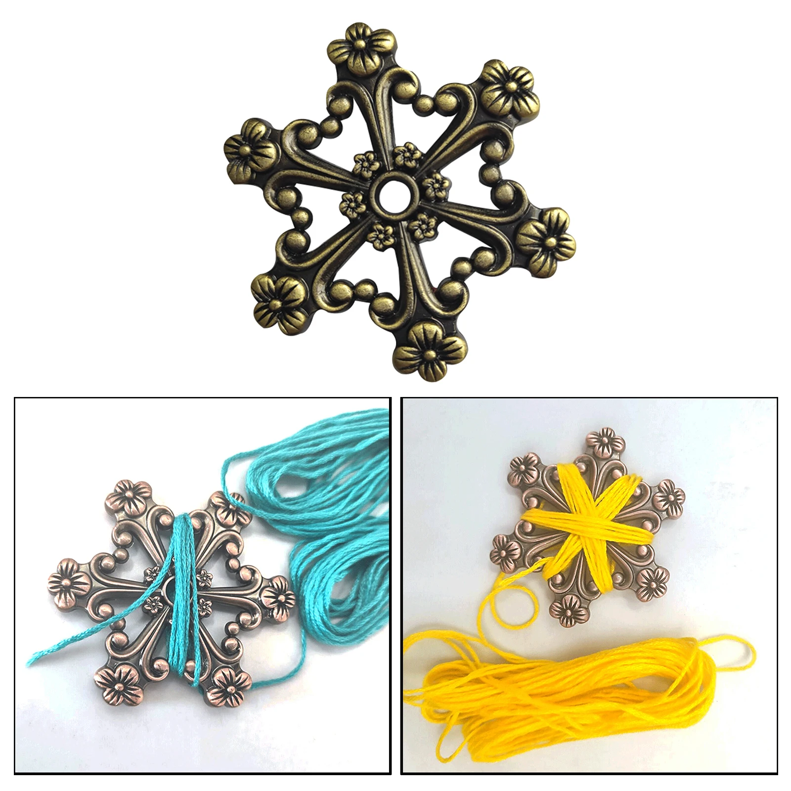 Металлические бобины для ниток в форме лепестка цветка с 6 отверстиями для вышивки - органайзер для хранения швейных принадлежностей