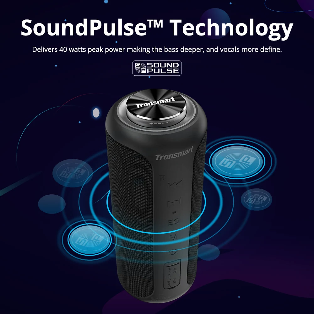 Tronsmart T6 плюс держатель серии Upgraded Bluetooth 5 0 Динамик 40 Вт Портативный динамик TWS IPX6