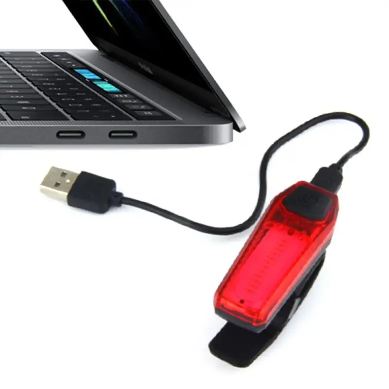 Red Blue White Light Bicycle LED Waterproof Taillight USB Charging Night Ride Bike Safety Warning | Спорт и развлечения
