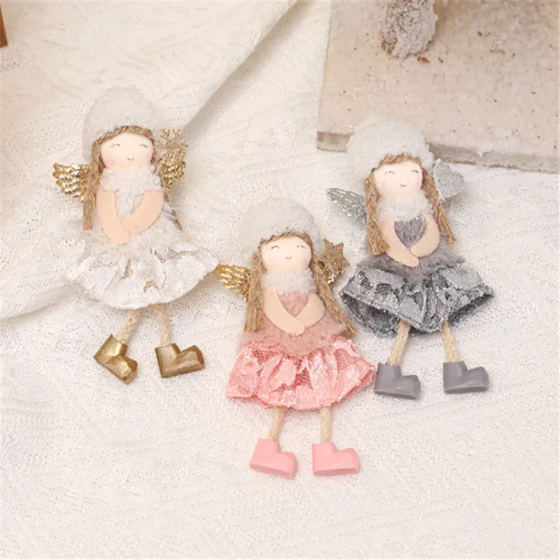 

Christmas Angel Doll Christmas Tree Pendant Lace Snowflake Girl Christmas Doll Ornaments Christmas Decoration for Home Navidad