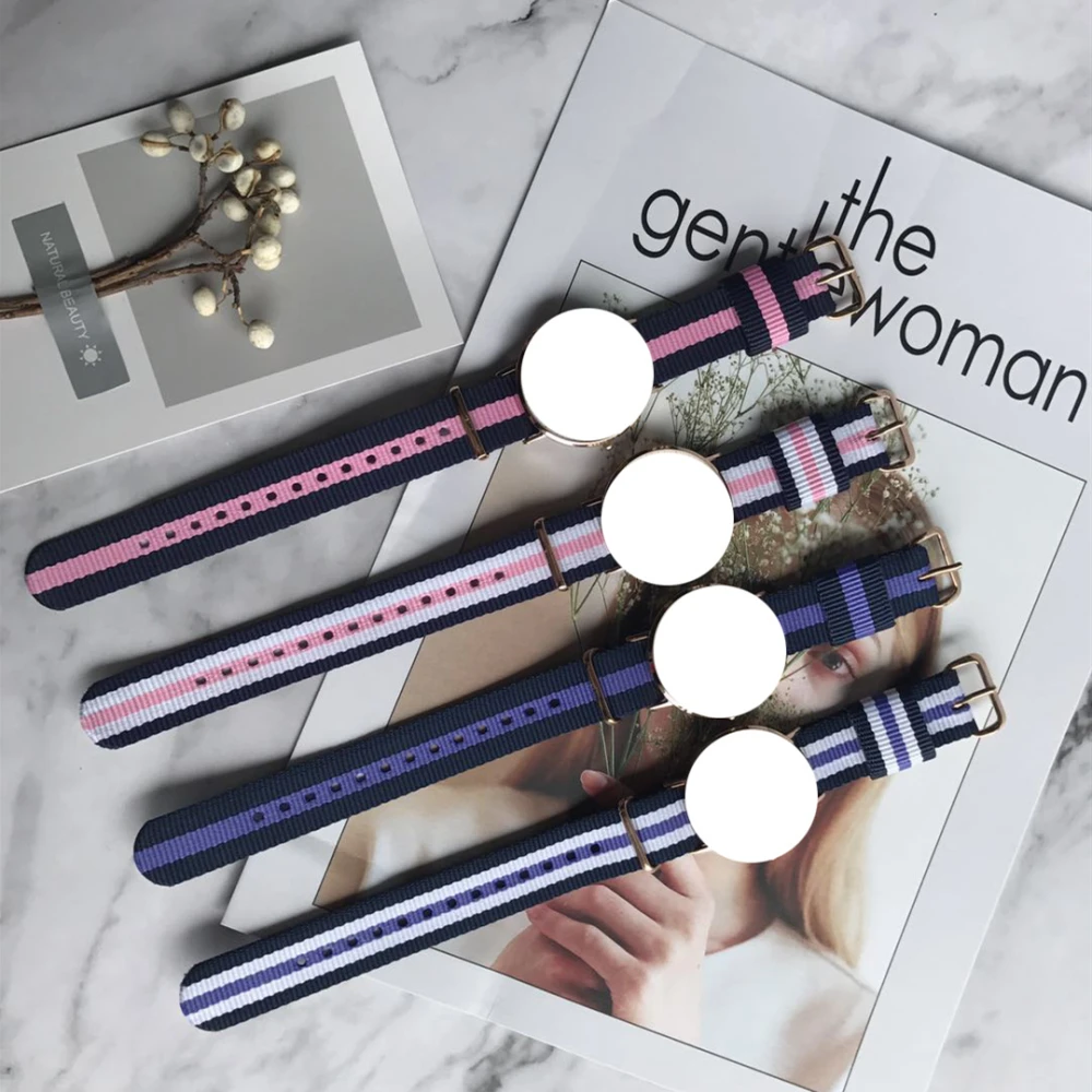 Ремешок нейлоновый водонепроницаемый для наручных часов браслет мужчин и женщин