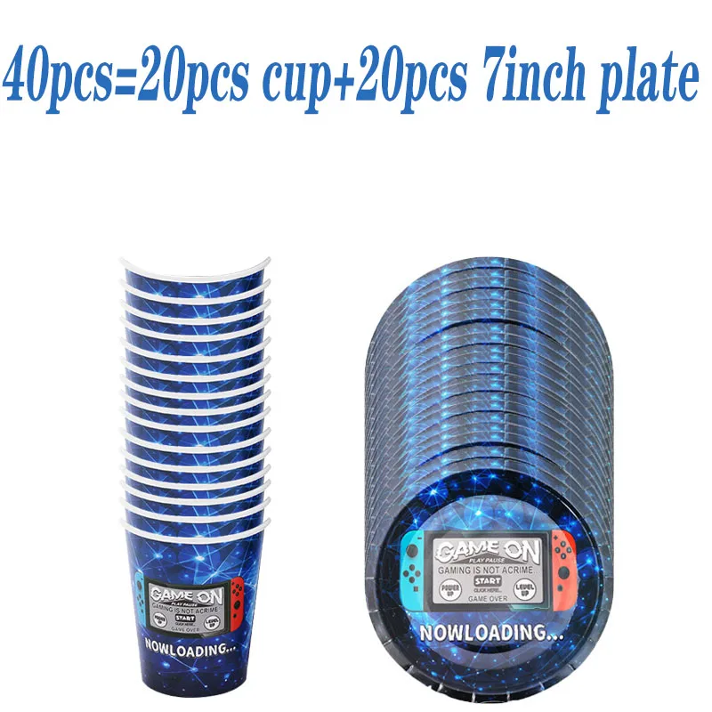 

Game Cartoon Theme Boy Birthday Party Decorations Supplies Set Paper Cups Plates Tablecloth Baby Shower Boys Birthday Gifts