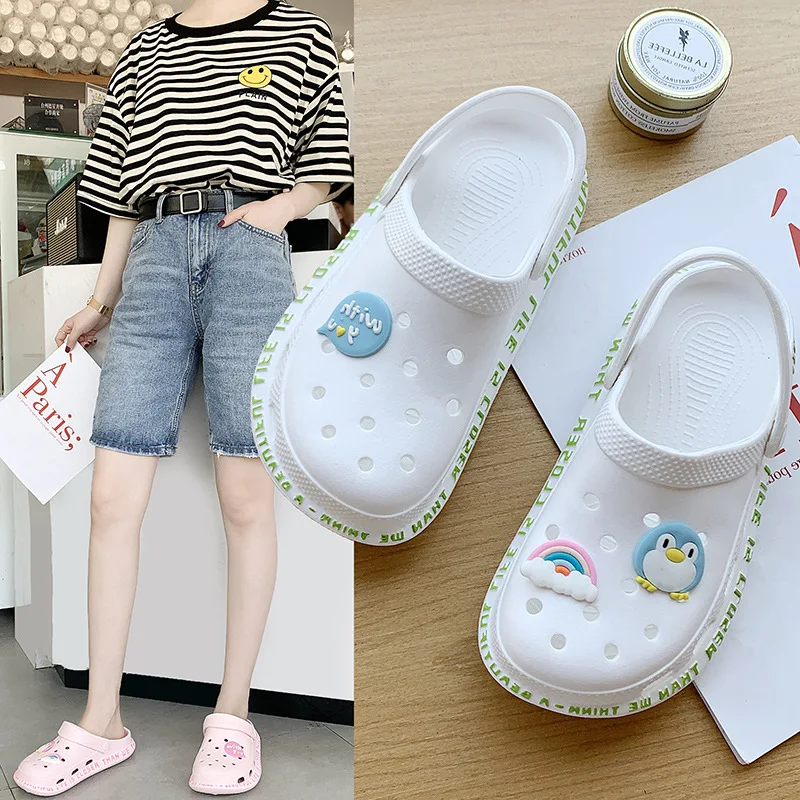 Shoes Women Ins Fashion Thick Bottom Baotou Anti Slip Fashion Slippers Summer Beach Shoes Women's Slippers Womens Shoes