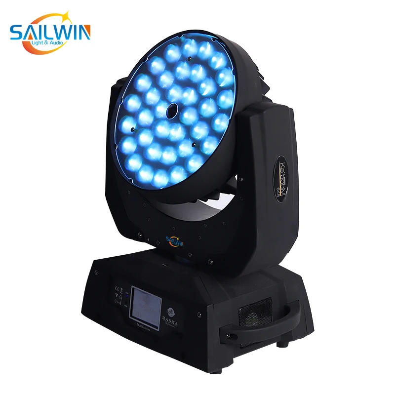 Sailwin сценический светильник 36x18 Вт 6in1 RGBAW УФ светодиодный зум мыть Moving головной DJ