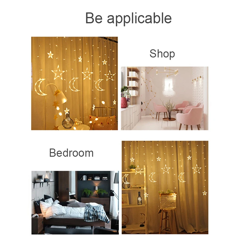 

3.5 meters star moon String Light led With Battery Box Garden Party Decor christmas Lamp home party Fairy Wire warm white 2021