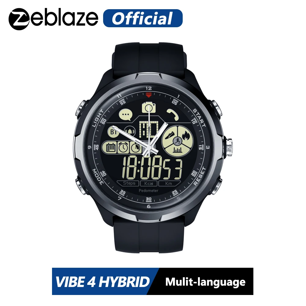 Zeblaze VIBE 4 гибридный умные часы 50 м водостойкий 12-месячный режим ожидания 12 h всепогодный мониторинг Смарт-часы для мужчин