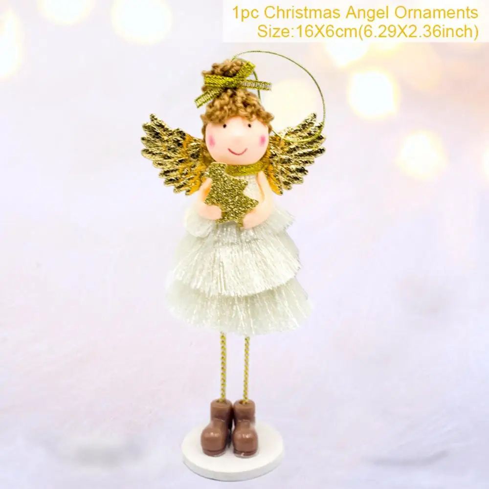 QIFU Christmas Angel Pendant Christmas Decor for Home Christmas Tree Ornaments Xmas Doll Gifts Cristmas Elf New Year - Цвет: Christmas Doll 14