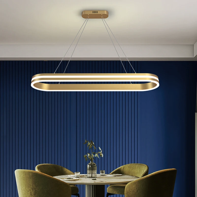 Золотой/черный светодиодный подвесной светильник для столового стола спальни