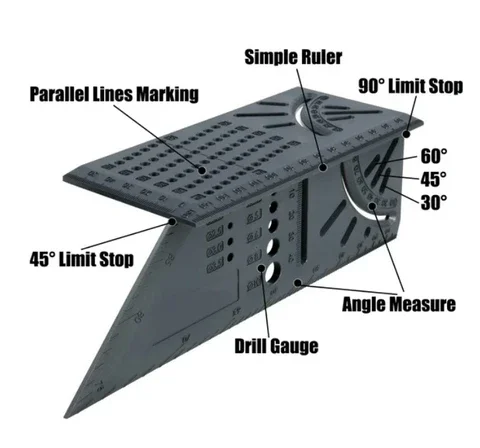 Mintiml Многофункциональный копировщик контуров 5/10 дюймового измерительного линейки для плитки, ламината и формирования края дерева.