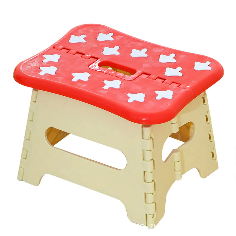 

Space Saving Picnic Non Slip PP With Handle Lightweight Foldable Step Stool Heavy Duty Kitchen Bathroom Bedroom Camping Outdoor
