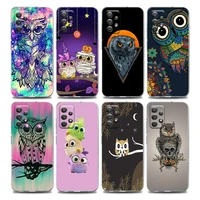 cute owl cartoon clear phone case for samsung a01 a02s a11 a12 a21 s a31 a41 a32 a51 a71 a42 a52 a72 soft silicon