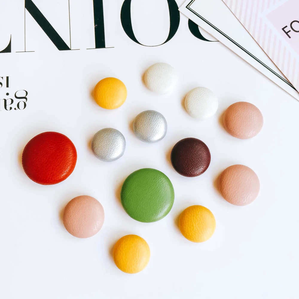 10 шт. кожаные зажимы для сережек пуговица Камея|Ювелирная фурнитура и компоненты|