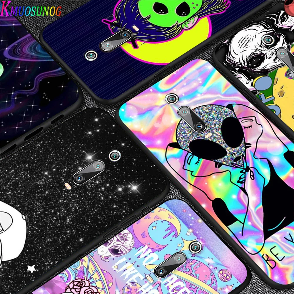 

Cute Cartoon Alien For Xiaomi Redmi S2 Y2 9 9 Prime 9C 9A 9T 9AT K30 K30S K30i K40 Note 9 Pro (5G) Black TPU Phone Case