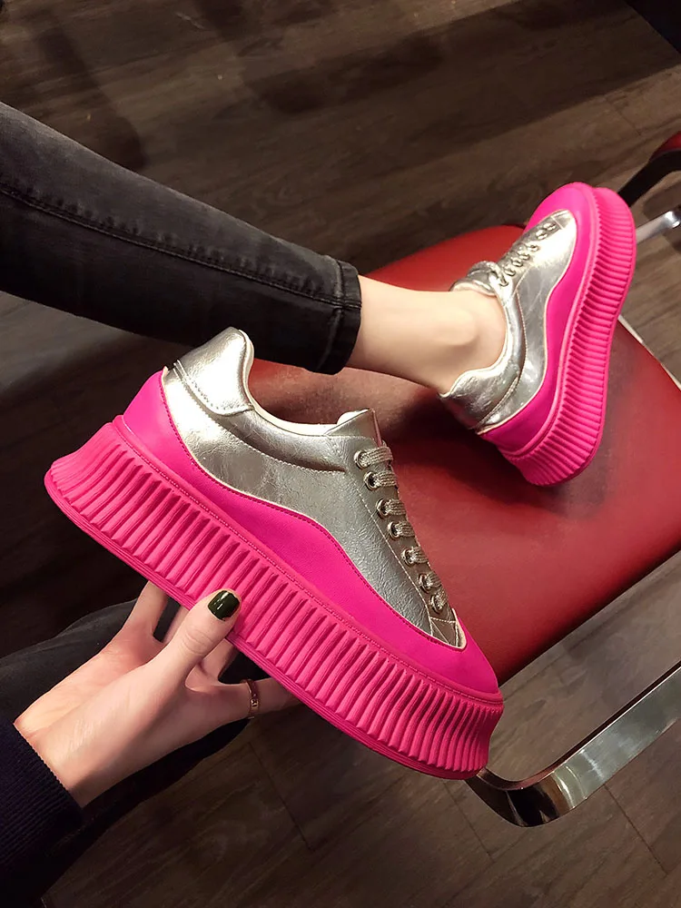 

Muffin bottom small white shoes women's shoes 2019 spring new wild Harajuku casual thick sole shoes