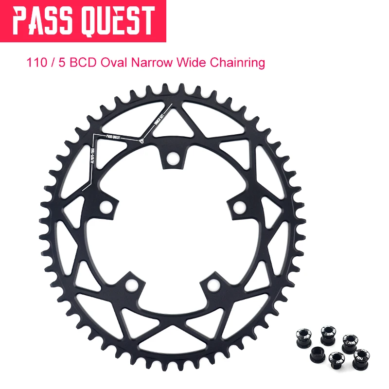 PASS QUEST 130BCD OVAL Bicycle Chain Ring MTB Bike Wheel 42T -52T Chainring | Спорт и развлечения