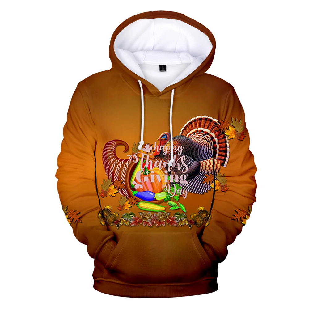 

Happy thanksgiving day Hoodie Sweatshirt Men/Women New Fashion Kawaii Pullover Hooded 3D Print thanksgiving day Men's Hoodies