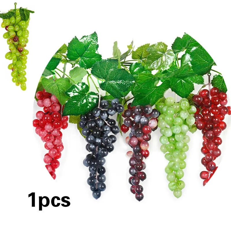 

1pcs Artificial Grapes DIY Artificial Fruits Plastic Fake Fruit for Home Garden Decoration Christmas Wedding Party Supplies