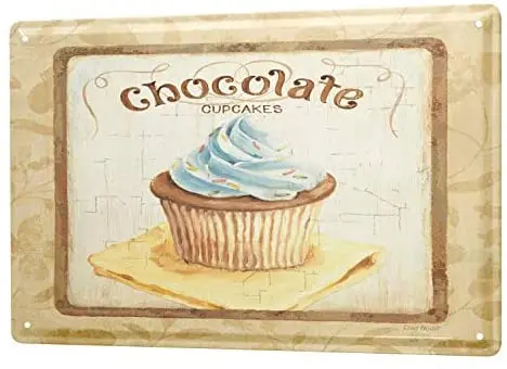 

Жестяные декоративные таблички, ностальгические веселые украшения, шоколадные кексы, фотография 8x12