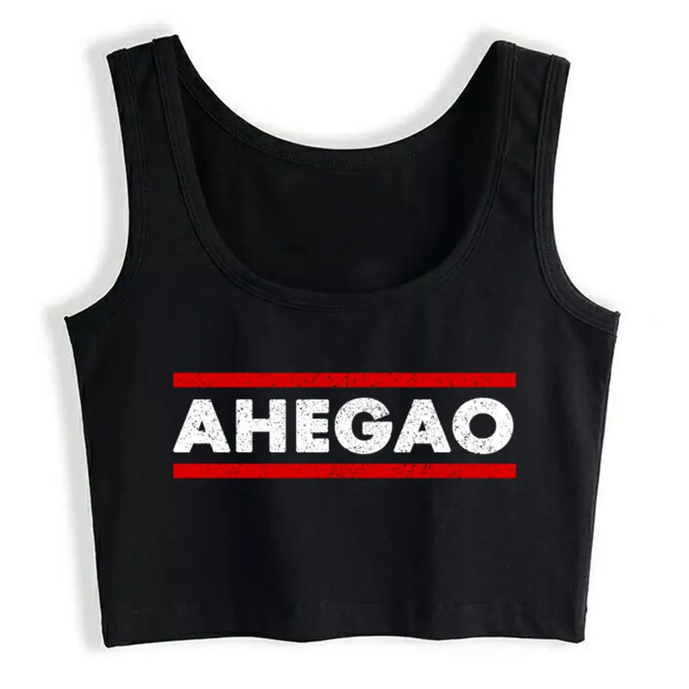 

Crop Top Ahegao Hentai Waifu Material Weeb Stuff Gift O-Neck Harajuku Sleeveless Womens Tops blusas mujer de moda 2021 verano