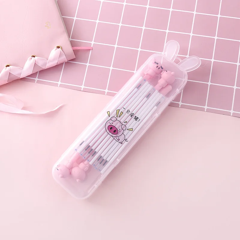 4 шт. гелевая ручка + 10 переделка 1 коробка для карандашей с поросенком Kawaii