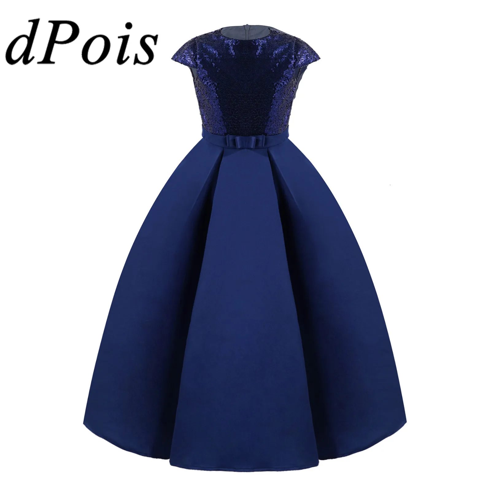 

Kids Vestido Girl Dresses Teen Shiny Sequin Cap Sleeve Floor Length Party Dresses for Wedding Birthday Performance Costume