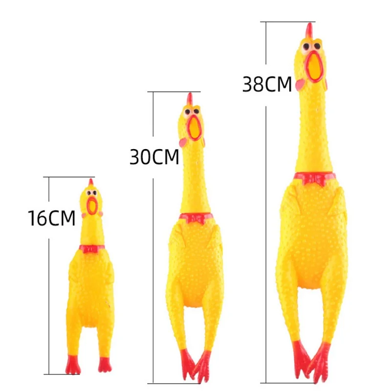 Забавные игрушки петух привлекать щенок резиновый цыпленок писк резиновые