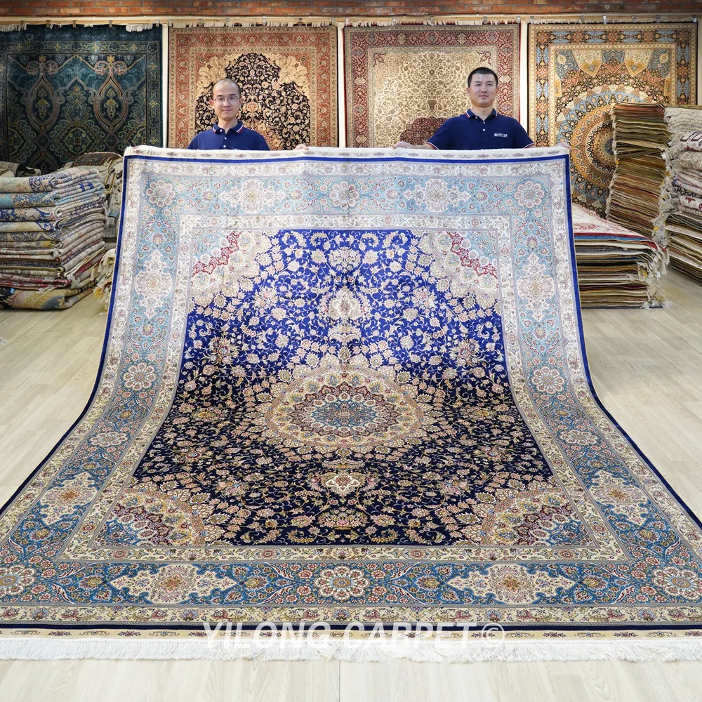 

8'x10' Vantage Handmade 100% Silk Rug Medallion Persian Silk Carpet (TJ191A)