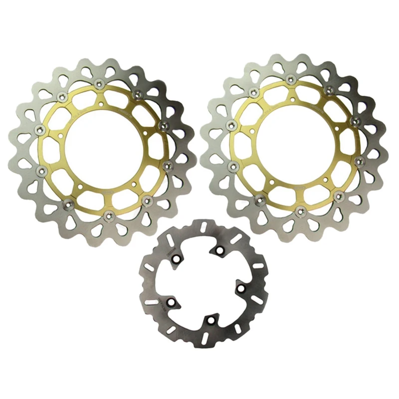 Motorcycle Front Rear Brake Disc Rotors Set for Yamaha YZF R1 2004 2005 2006 Floating Disks Gold 2PCS | Автомобили и мотоциклы