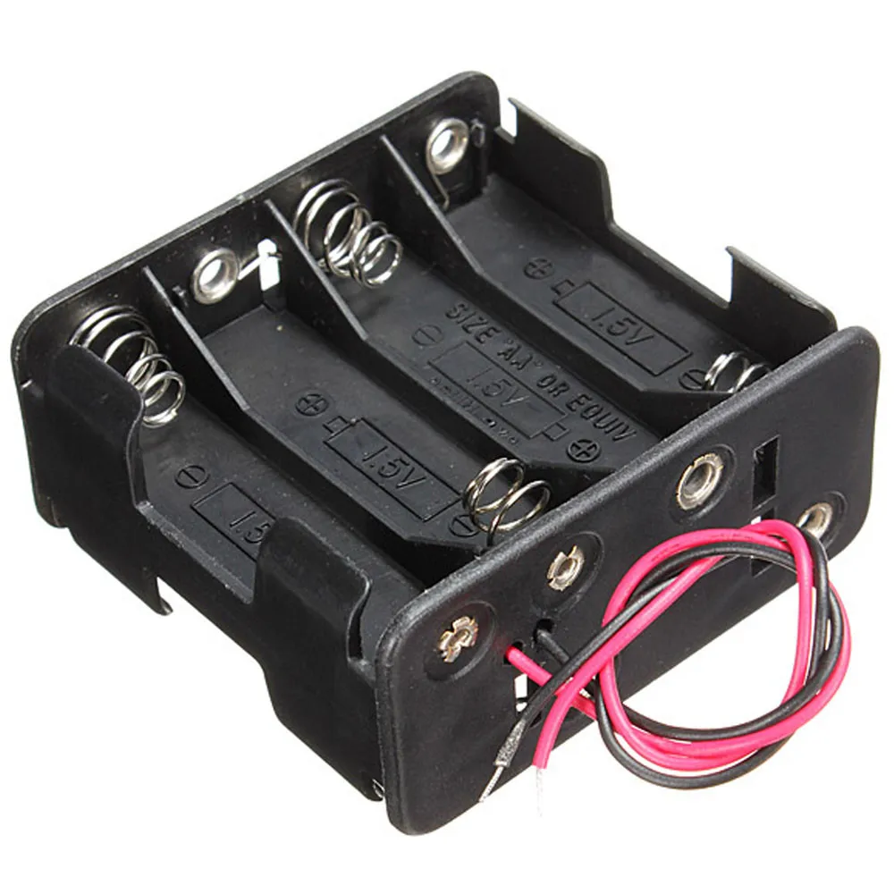 

8 AA Battery Holder Case Leads 1.5V X 8 12V Clip Type For Soldering/Connecting Battery Storage Box Holder with Wire Leads #33