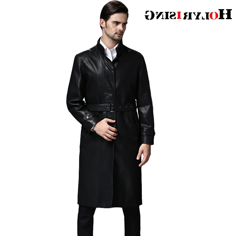 

Мужское повседневное пальто из искусственной кожи, деловое повседневное пальто, тонкое пальто, длинное кожаное пальто 18721-5