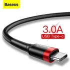 Кабель Baseus USB Type-C для Samsung S20, S21, Xiaomi Redmi POCO, с поддержкой быстрой зарядки и передачи данных, мобильный телефон